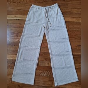 Chic Cream Wide Leg Knit Pants